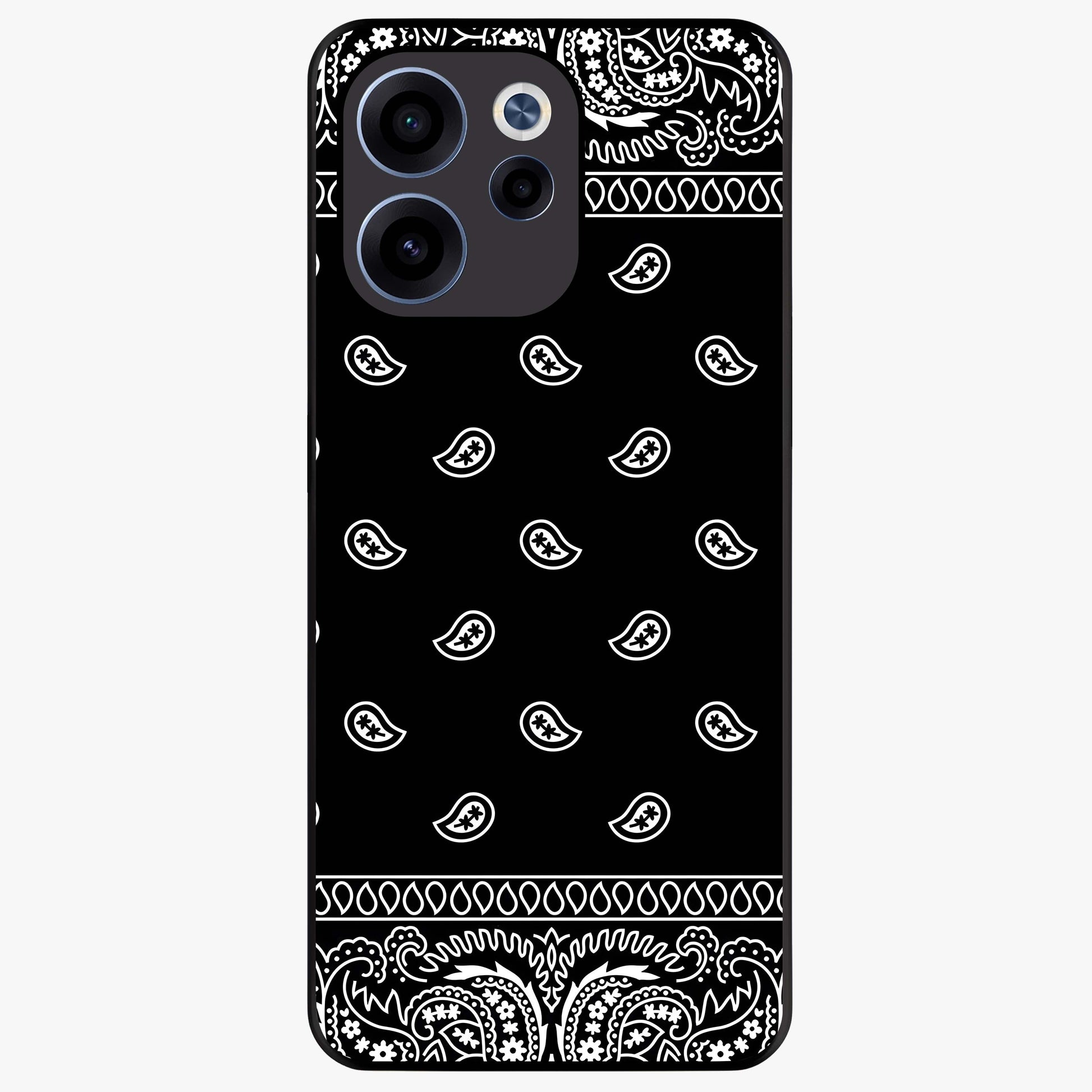 Retro Rebel Threads Glass Case showing flat back view with vintage street style artwork and glossy glass finish.