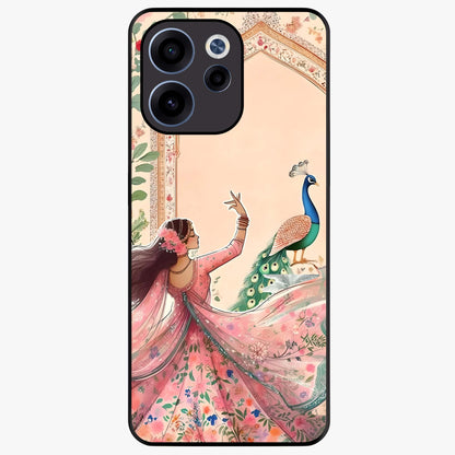 Royal Grace Muse Glass Case showing flat back view with elegant artistic artwork and glossy glass finish.