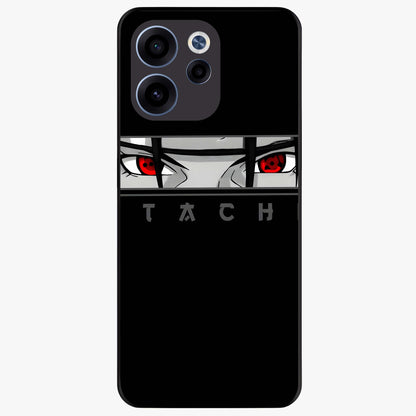 Scarlet Gaze Dominance Glass Case showing flat back view with striking red themed artwork and glossy glass finish.