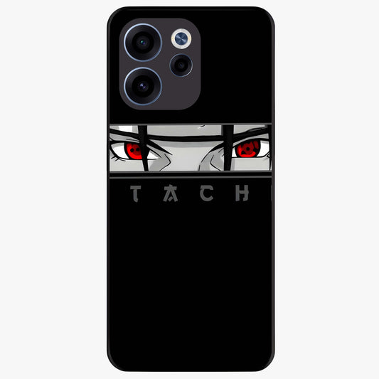 Scarlet Gaze Dominance Glass Case showing flat back view with striking red themed artwork and glossy glass finish.