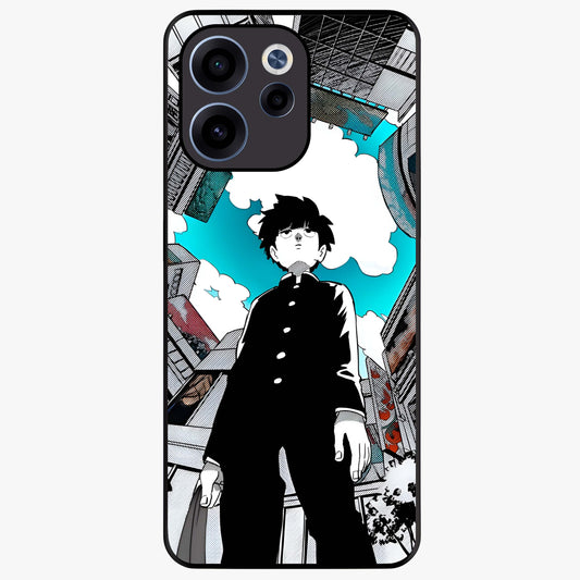 Silent Psychic Awakening Glass Case showing flat back view with mystical psychic themed artwork and glossy glass finish.