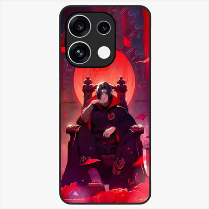 Blood Moon Sovereign Glass Case showing flat back view with mystical blood moon artwork and glossy glass finish.