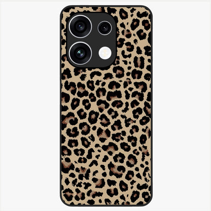 Savage Chic Pattern Glass Case showing flat back view with stylish patterned artwork and glossy glass finish.