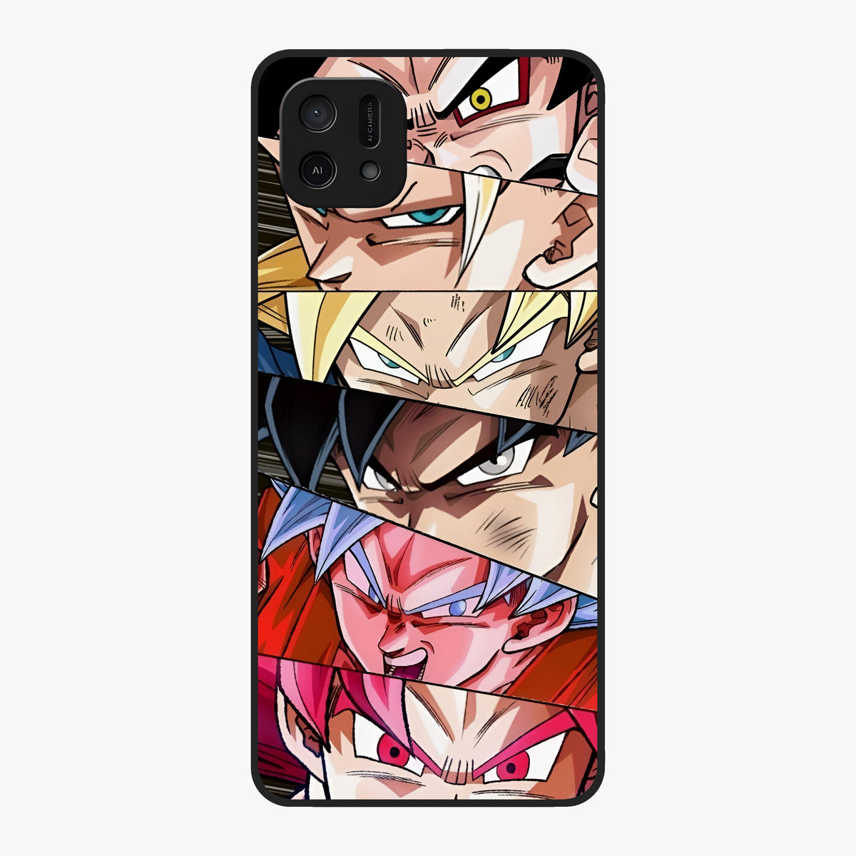 Anime Character Glass Case showing flat back view with vibrant anime artwork and glossy glass finish.