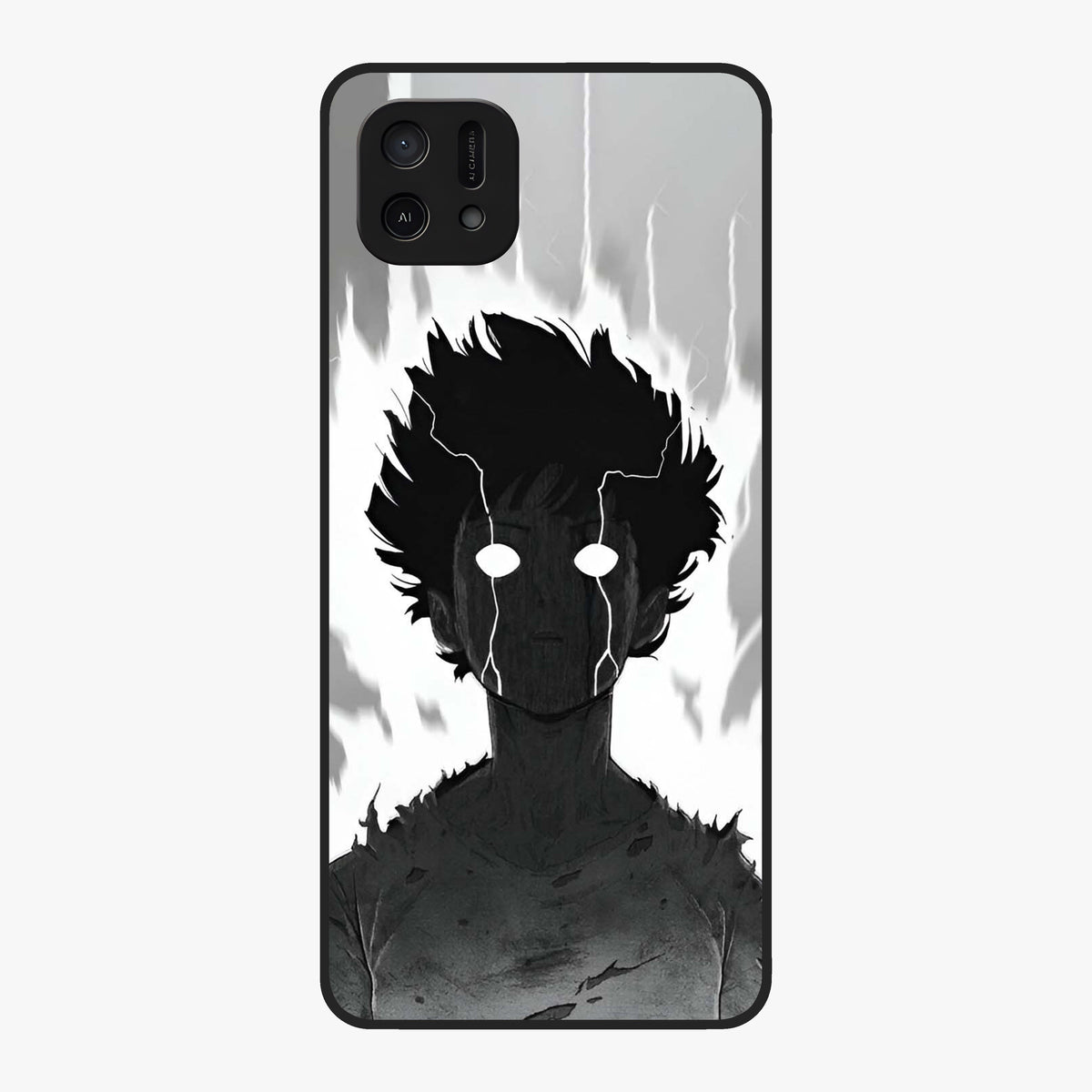 Awakened Inner Rage Glass Case showing flat back view with intense artistic artwork and glossy glass finish.