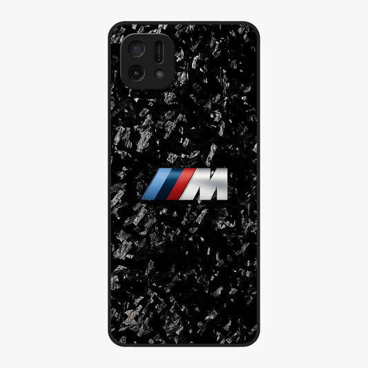 Carbon Speed Mark Glass Case showing flat back view with sporty carbon pattern artwork and glossy glass finish.