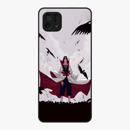 Crimson Crow Ascension Glass Case showing flat back view with mystical crow artwork and glossy glass finish.