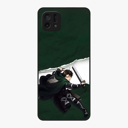 Emerald War Vanguard Glass Case showing flat back view with powerful warrior themed artwork and glossy glass finish.