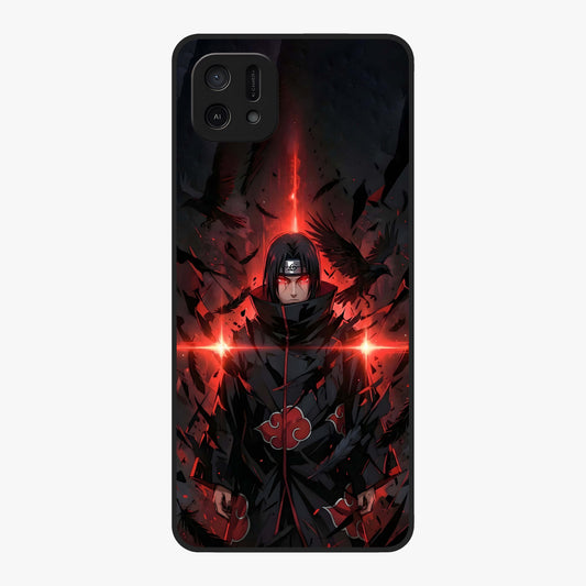 Focused Blade Discipline Glass Case showing flat back view with warrior sword themed artwork and glossy glass finish.