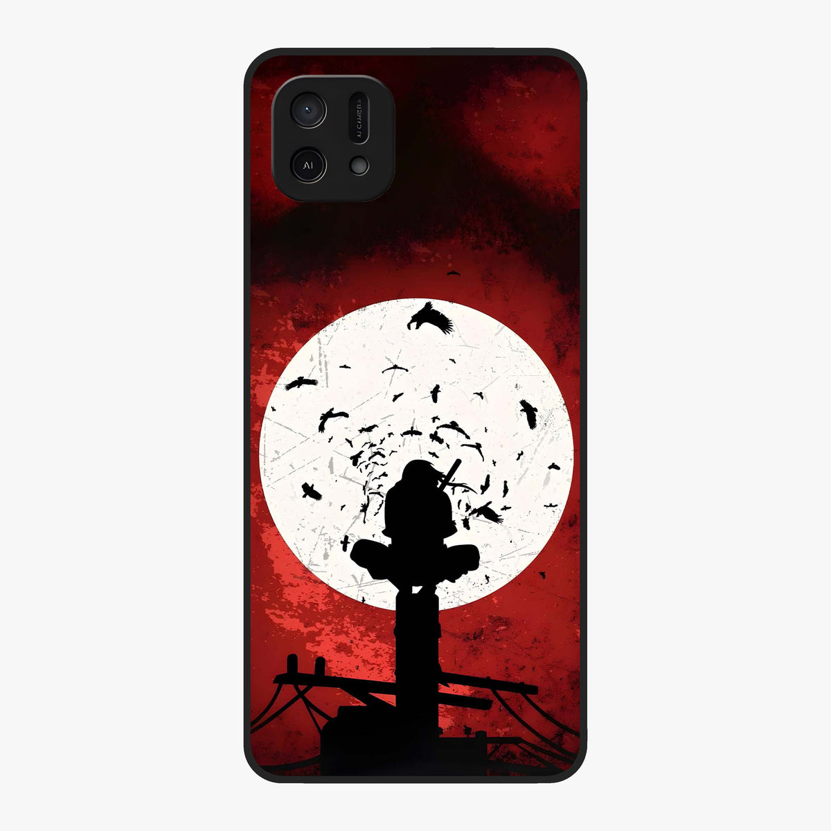 Itachi Limited Edition Naruto Anime Glass Case showing flat back view with iconic anime character artwork and glossy glass finish.