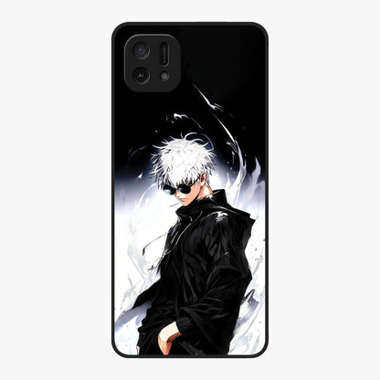 Limitless Shadow King Glass Case showing flat back view with powerful shadow warrior artwork and glossy glass finish.