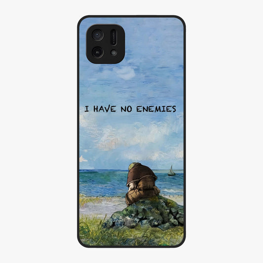 Peace Beyond War Glass Case showing flat back view with symbolic peace themed artwork and glossy glass finish.