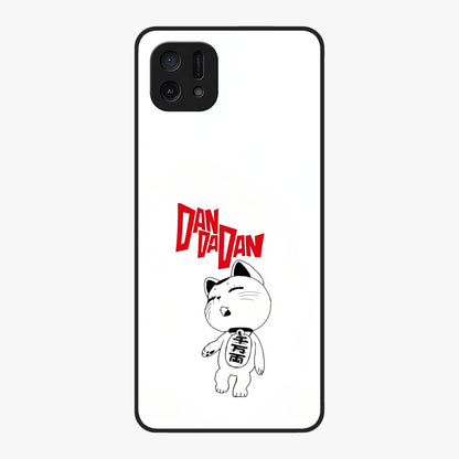 Playful Spirit Charm Glass Case showing flat back view with cheerful charm themed artwork and glossy glass finish.