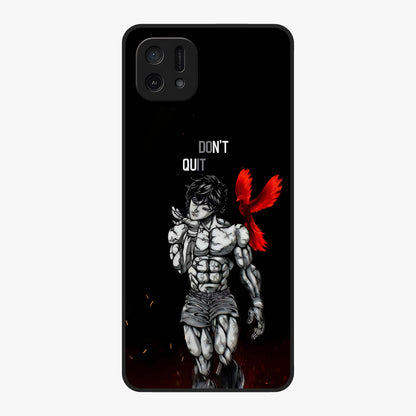 Rise Beyond Limits Glass Case showing flat back view with motivational typography artwork and glossy glass finish.