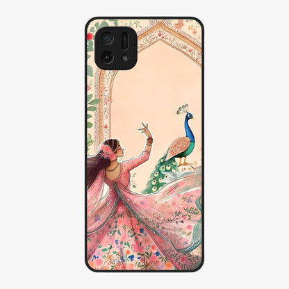 Royal Grace Muse Glass Case showing flat back view with elegant artistic artwork and glossy glass finish.