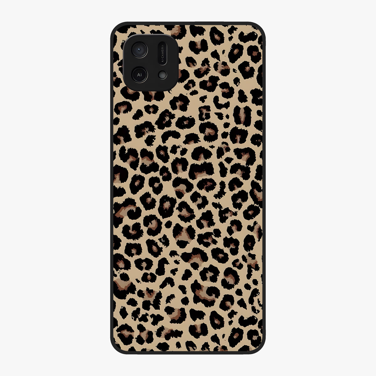 Savage Chic Pattern Glass Case showing flat back view with stylish patterned artwork and glossy glass finish.
