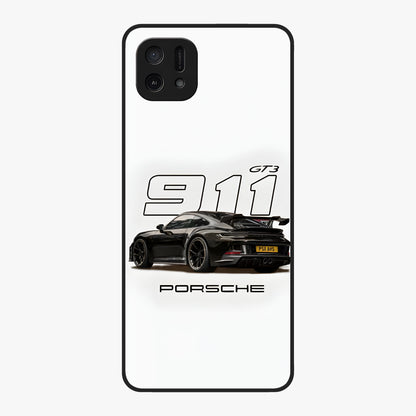 Turbo Legacy Icon Glass Case showing flat back view with iconic sports car inspired artwork and glossy glass finish.
