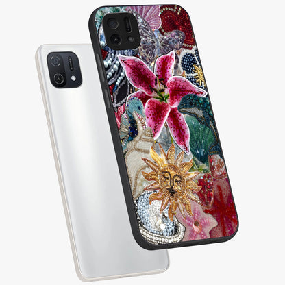 Beaded Garden Fantasy Glass Case displayed in angled mockup highlighting fantasy inspired floral bead pattern.