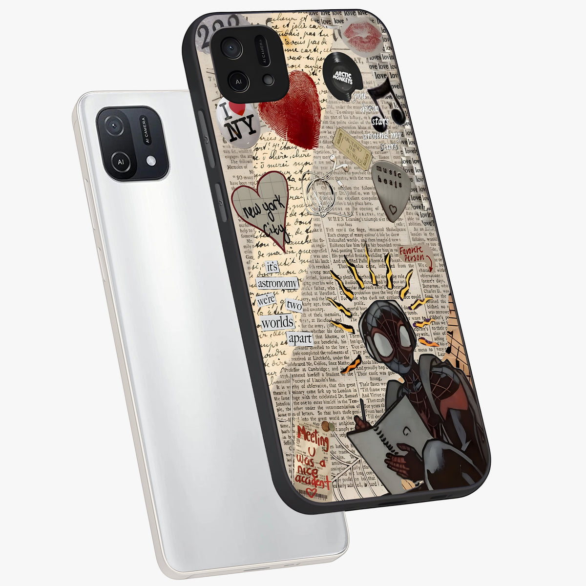 City Dream Sketch Glass Case displayed in angled mockup highlighting minimal city illustration with aesthetic sketch style.