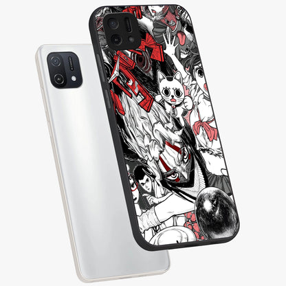 Crimson Chaos Panel Glass Case displayed in angled mockup highlighting chaotic panel style design with modern graphic theme.