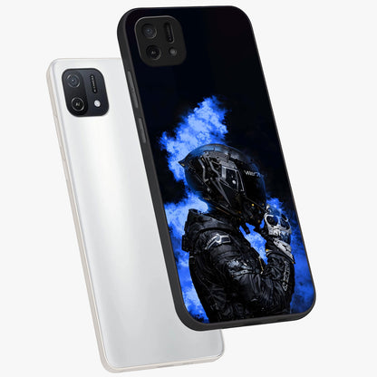 Cyber Sentinel Protocol Glass Case displayed in angled mockup highlighting digital cyber design with sci-fi aesthetic style.