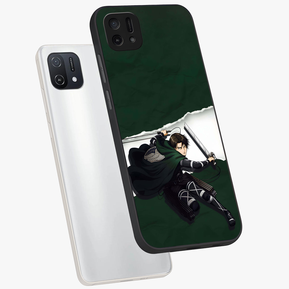 Emerald War Vanguard Glass Case displayed in angled mockup highlighting intense battle inspired design with emerald tone aesthetic.