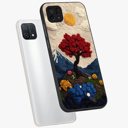 Eternal Nature Tapestry Glass Case displayed in angled mockup highlighting detailed botanical pattern with artistic aesthetic.