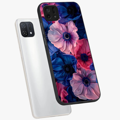Flower Paper Art Pattern Glass Case displayed in angled mockup highlighting layered paper flower design with artistic aesthetic.
