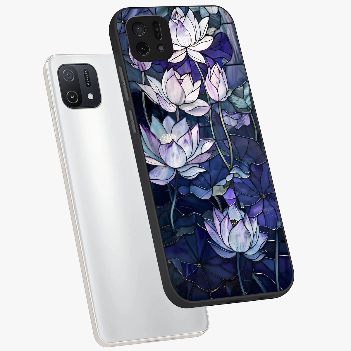 Gloss Petal Rush Glass Case displayed in angled mockup highlighting vibrant petal design with elegant floral aesthetic.