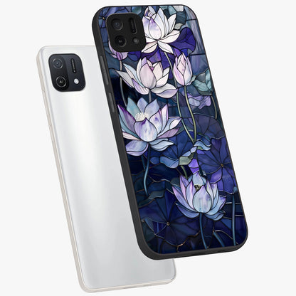 Gloss Petal Rush Glass Case displayed in angled mockup highlighting vibrant petal design with elegant floral aesthetic.