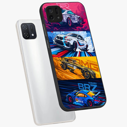 JDM Sports Car Glass Case displayed in angled mockup highlighting sleek Japanese racing car design with automotive aesthetic.