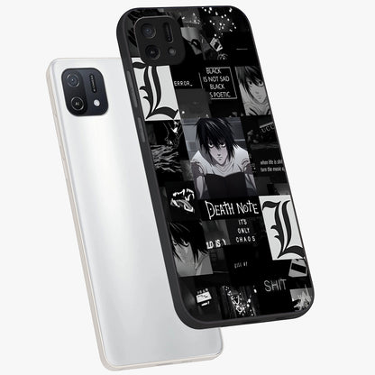 Midnight Chaos Mind Glass Case displayed in angled mockup highlighting chaotic artistic design with dramatic midnight aesthetic.