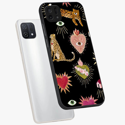 Sacred Jungle Heart Glass Case displayed in angled mockup highlighting lush tropical design with natural aesthetic style.
