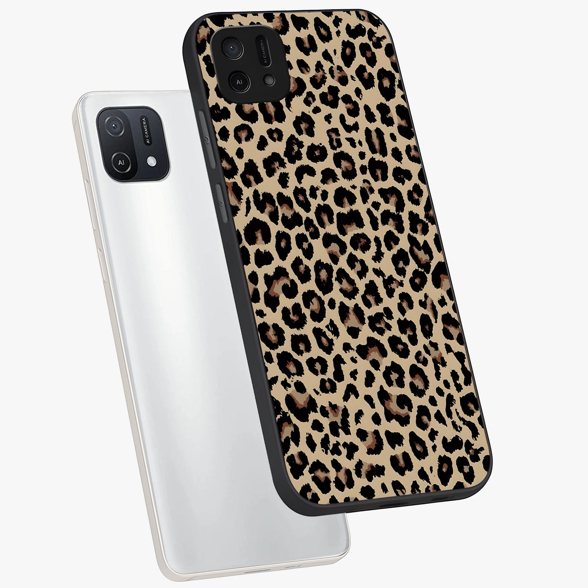 Savage Chic Pattern Glass Case displayed in angled mockup highlighting bold fashion inspired design with chic aesthetic.