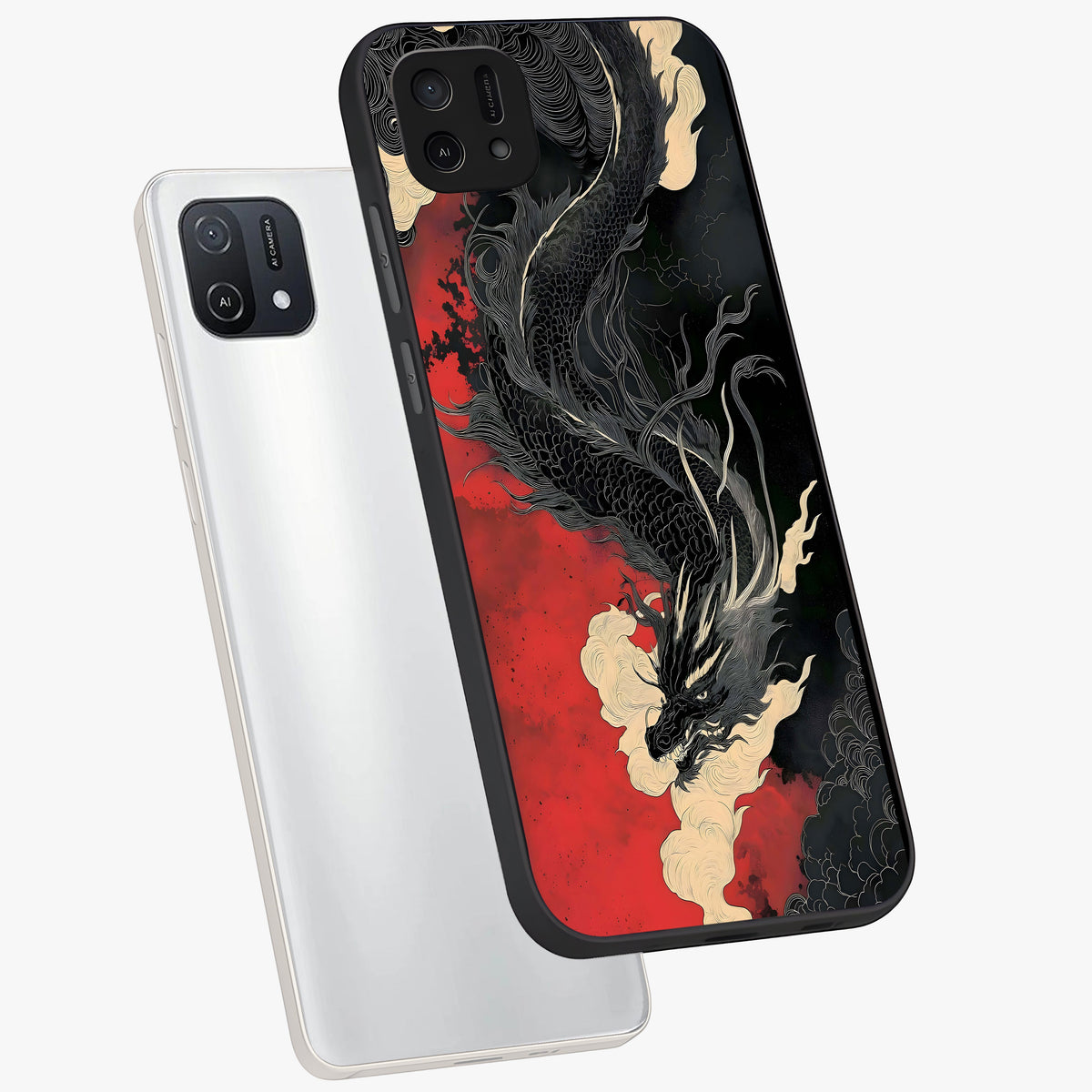 Shadow Dragon Fury Glass Case displayed in angled mockup highlighting powerful dragon illustration with dark fantasy aesthetic.