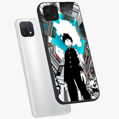 Silent Psychic Awakening Glass Case displayed in angled mockup highlighting spiritual awakening design with cosmic aesthetic.