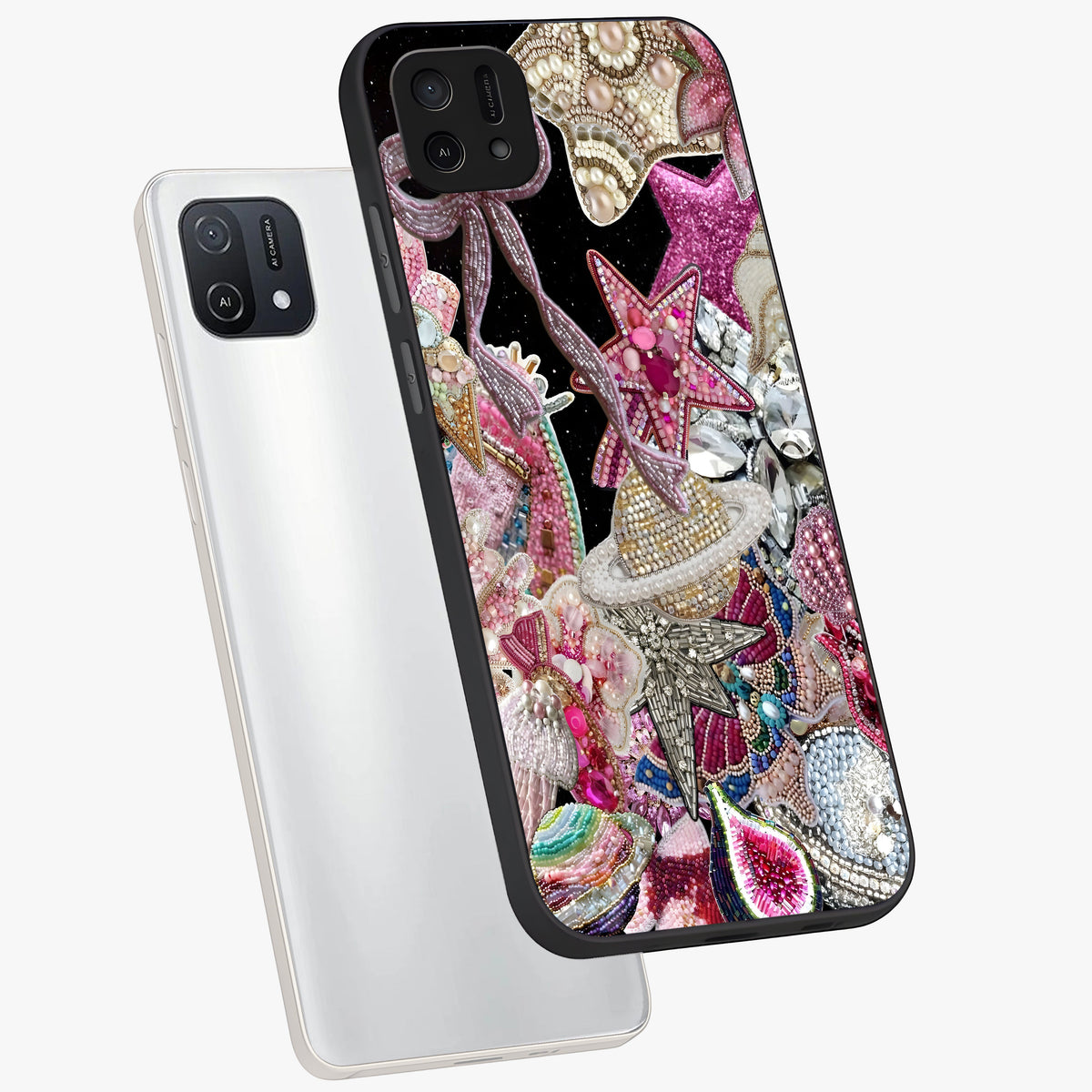 Starlit Jewel Dream Glass Case displayed in angled mockup highlighting glowing celestial jewel design with dreamy aesthetic.