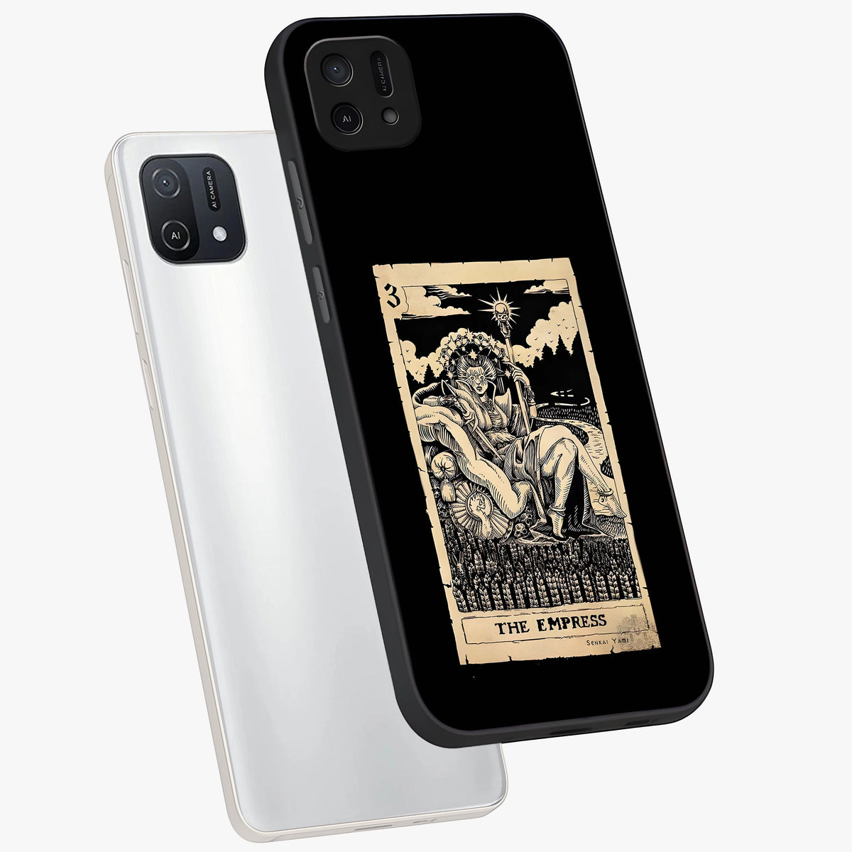 The Empress Glass Case displayed in angled mockup highlighting elegant royal design with majestic aesthetic style.