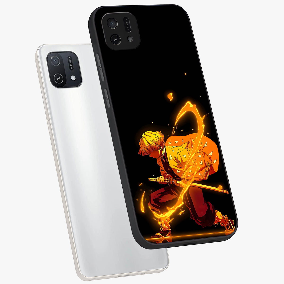 Thunder Flame Execution Glass Case displayed in angled mockup highlighting dramatic fire themed design with intense fantasy aesthetic.
