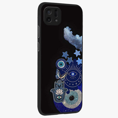 Galactic Charm Cluster Glass Case upright view showcasing glowing cosmic charm artwork with magical celestial style.