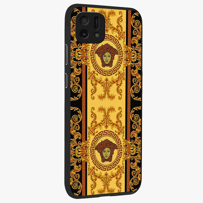 Golden Lotus Glow Glass Case upright view showcasing luminous lotus artwork with peaceful divine theme.