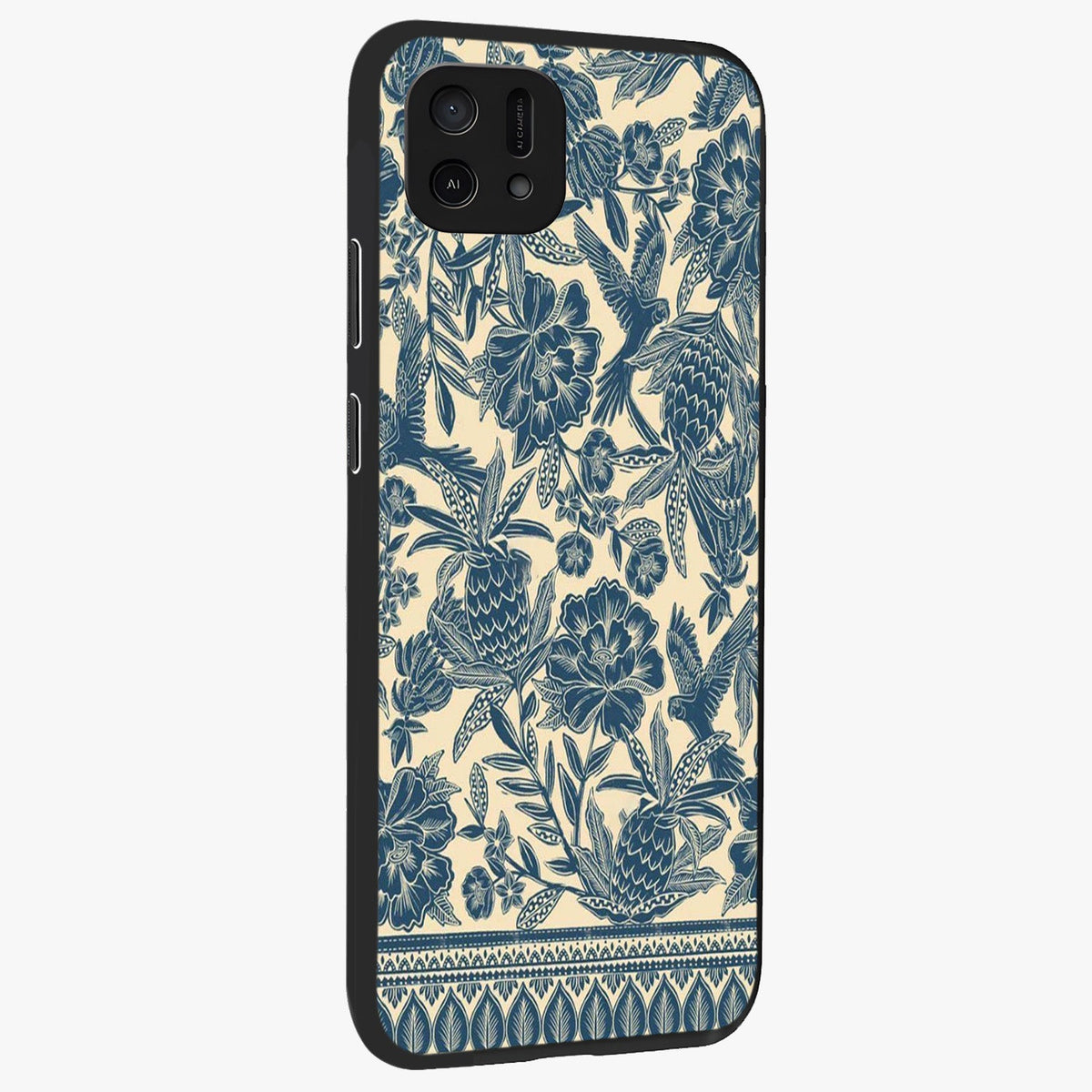 Heirloom Wild Bloom Glass Case upright view showcasing delicate wildflower artwork with timeless floral theme.
