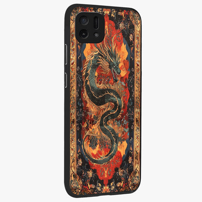 Inferno Dragon Soul Glass Case upright view showcasing intense dragon artwork with fantasy fire theme.