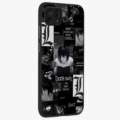 Midnight Chaos Mind Glass Case upright view showcasing expressive abstract artwork with bold dark theme.