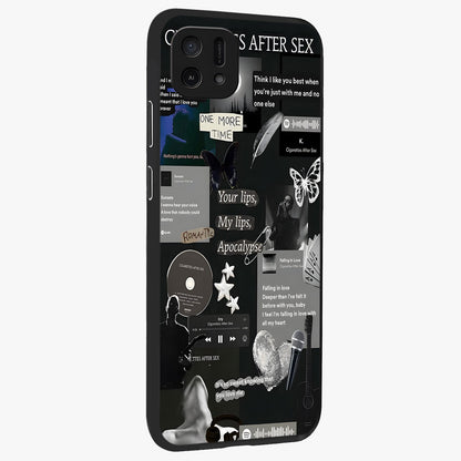 Midnight Love Echo Glass Case upright view showcasing expressive romantic artwork with dreamy midnight theme.