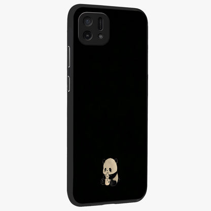 Midnight Panda Love Glass Case upright view showcasing charming panda artwork with playful romantic theme.