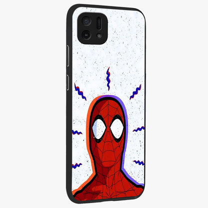 Omg Spiderman Glass Case upright view showcasing energetic superhero artwork with vibrant comic theme.