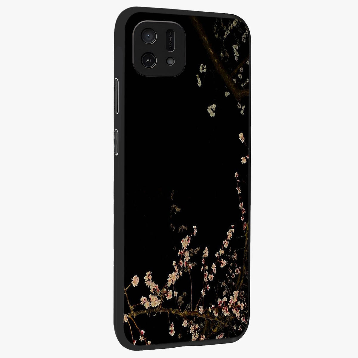 Petal Moon Light With Custom Name Glass Case upright view showcasing elegant floral moon artwork with personalized aesthetic.
