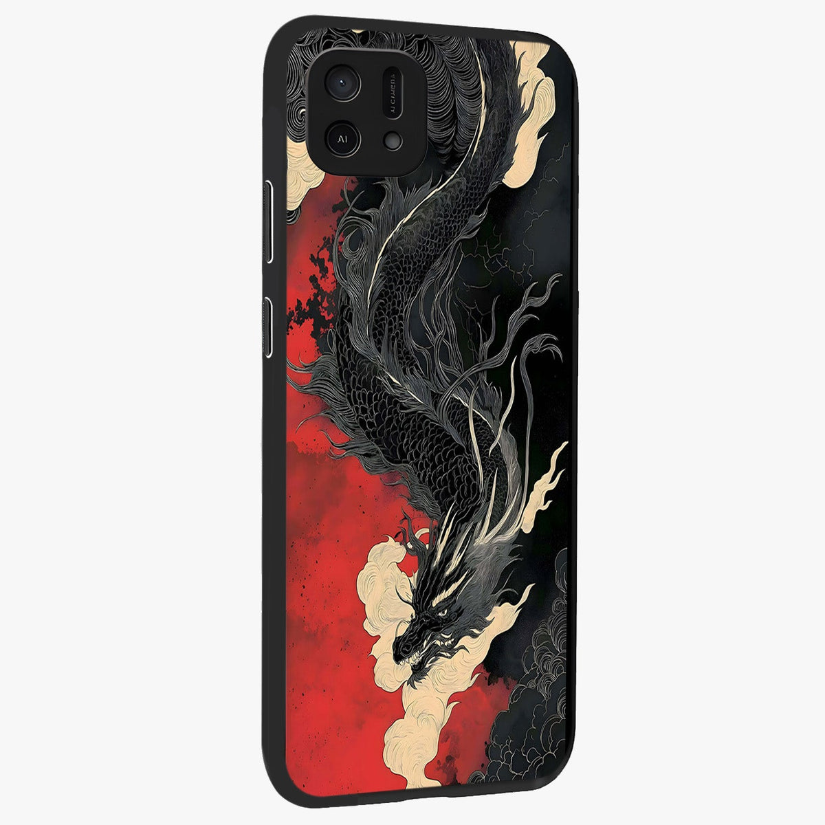 Shadow Dragon Fury Glass Case upright view showcasing intense dragon artwork with dramatic shadow theme.
