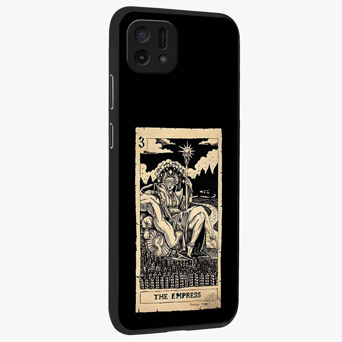 The Empress Glass Case upright view showcasing powerful empress themed artwork with luxurious artistic theme.